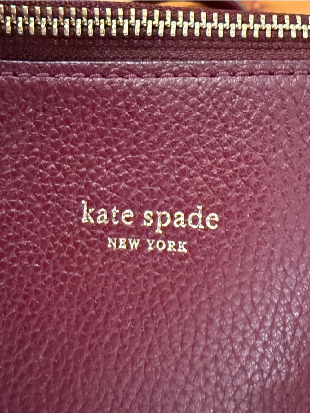 Kate Spade Polly Cherrywood Pebbled Leather Large Tote EUC